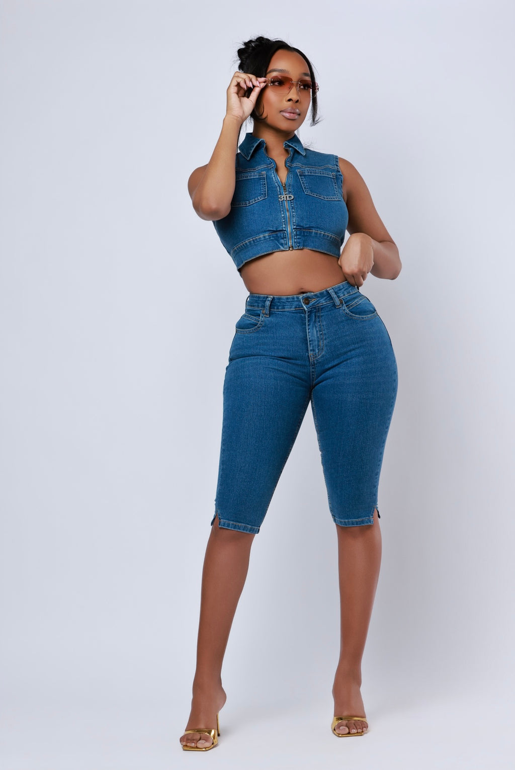 90’s Fine- Denim Capri