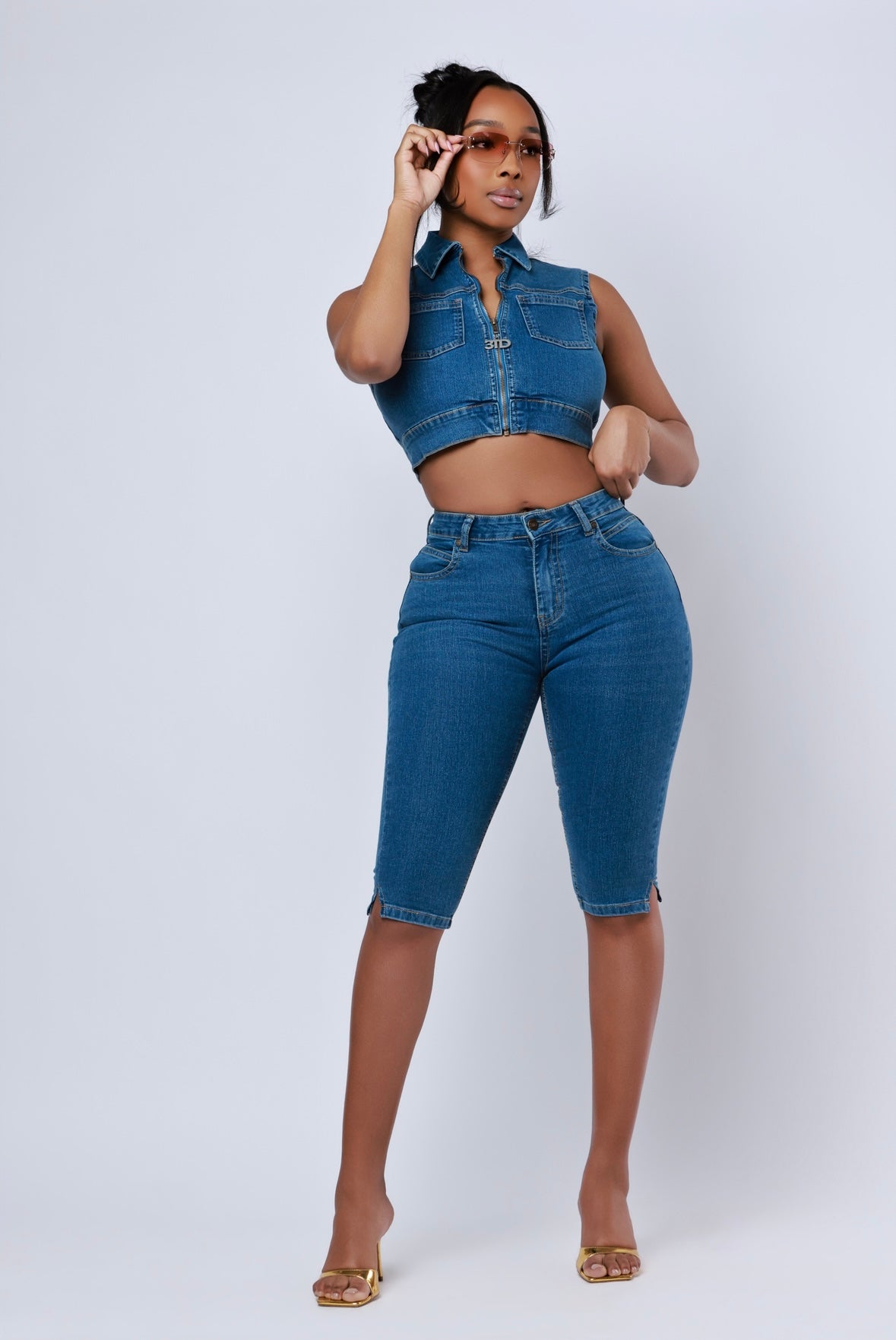 90’s Fine- Denim Capri